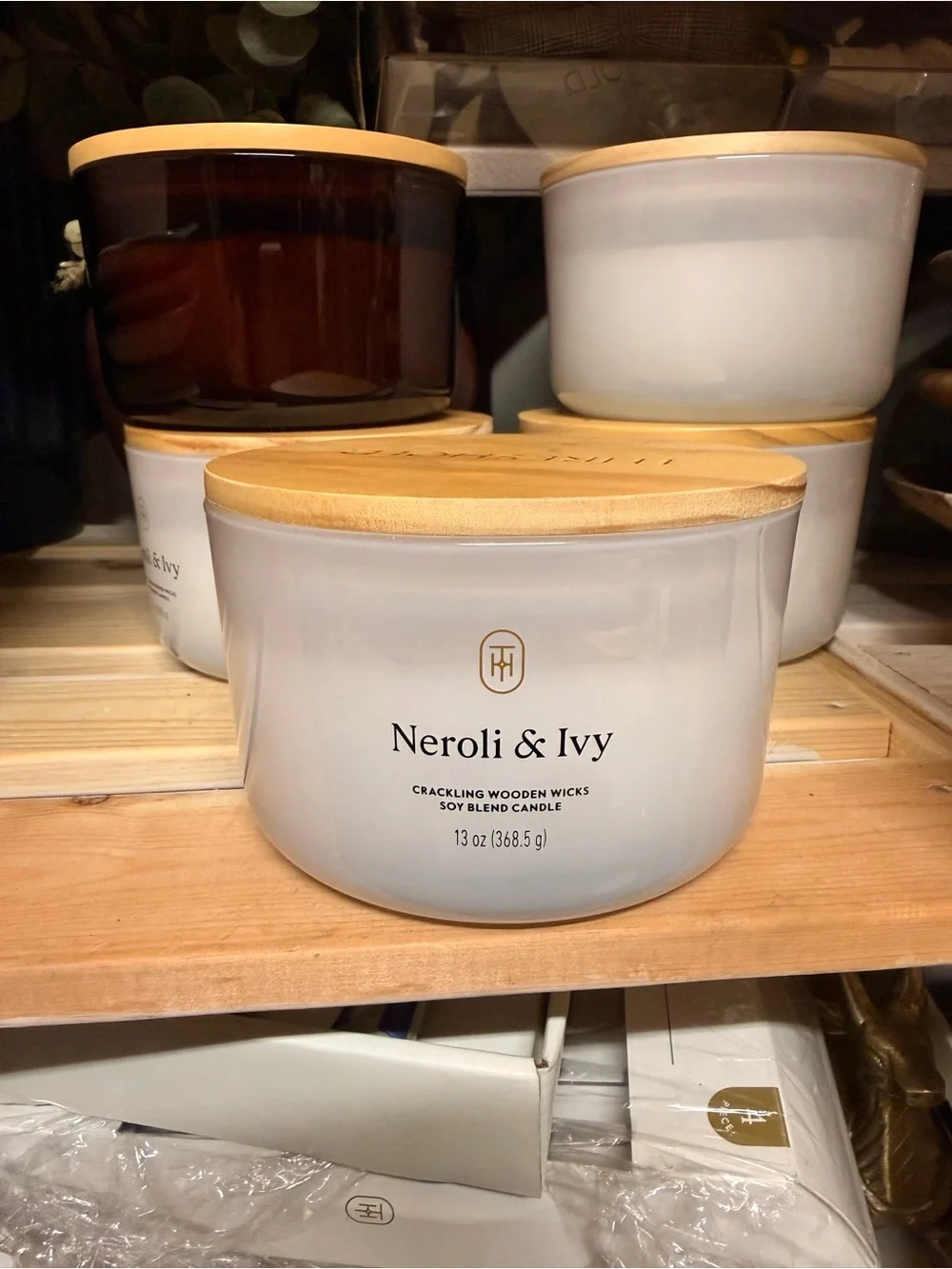 Threshold glass wooden Wick Jar Candles